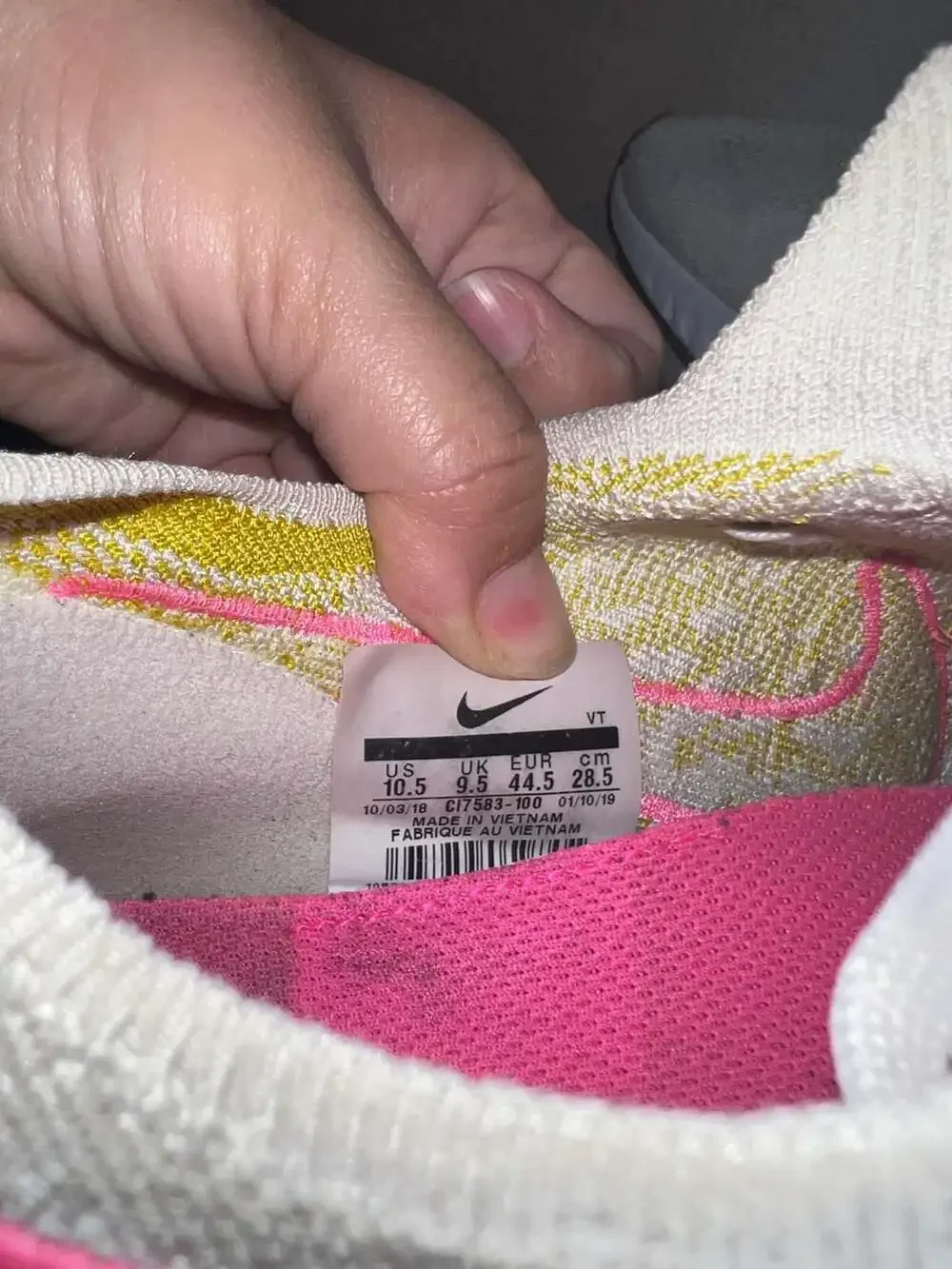 Nike Epic React Flyknit 2 White Pink Blast Citron Running Sneakers CI7583-100 Me